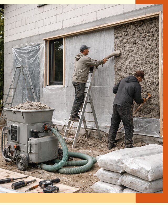 Утепление дома из газобетона эковатой в Архангельске от 4626 руб./м2 | ТепломастерРхн
