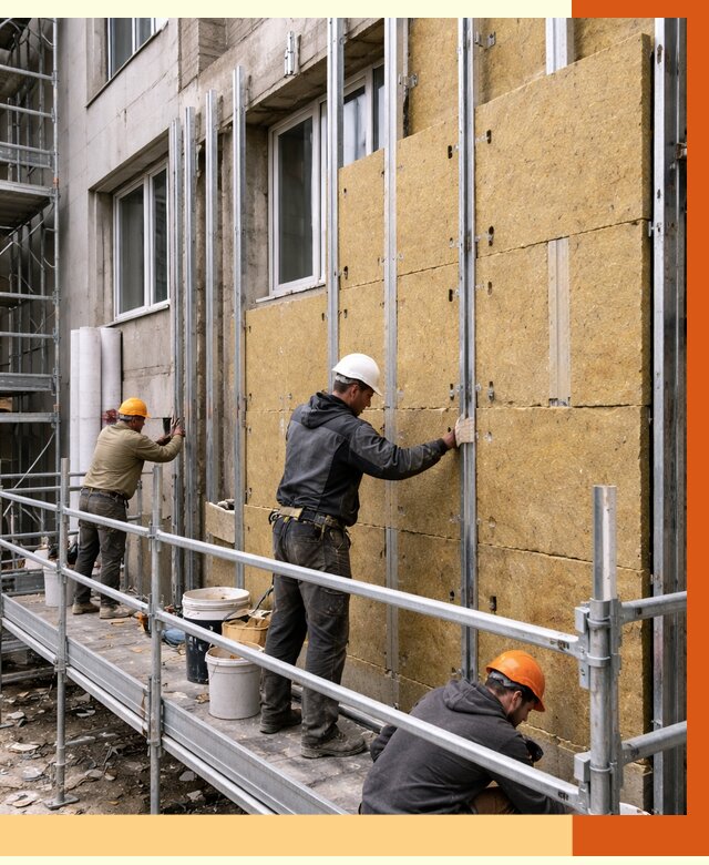 Утепление вентилируемого фасада в Архангельске от 5757 руб/м2 — монтаж и утепление вентфасад | ТепломастерРхн